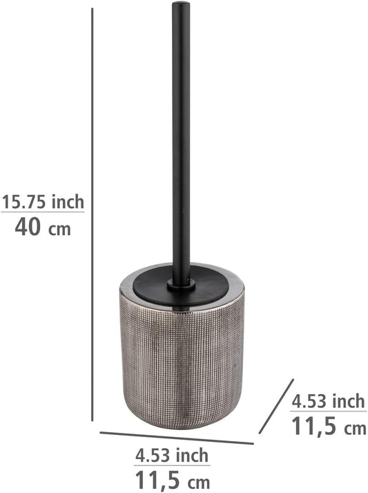 CERAMIC TOILET BRUSH "RIVARA" SILVER