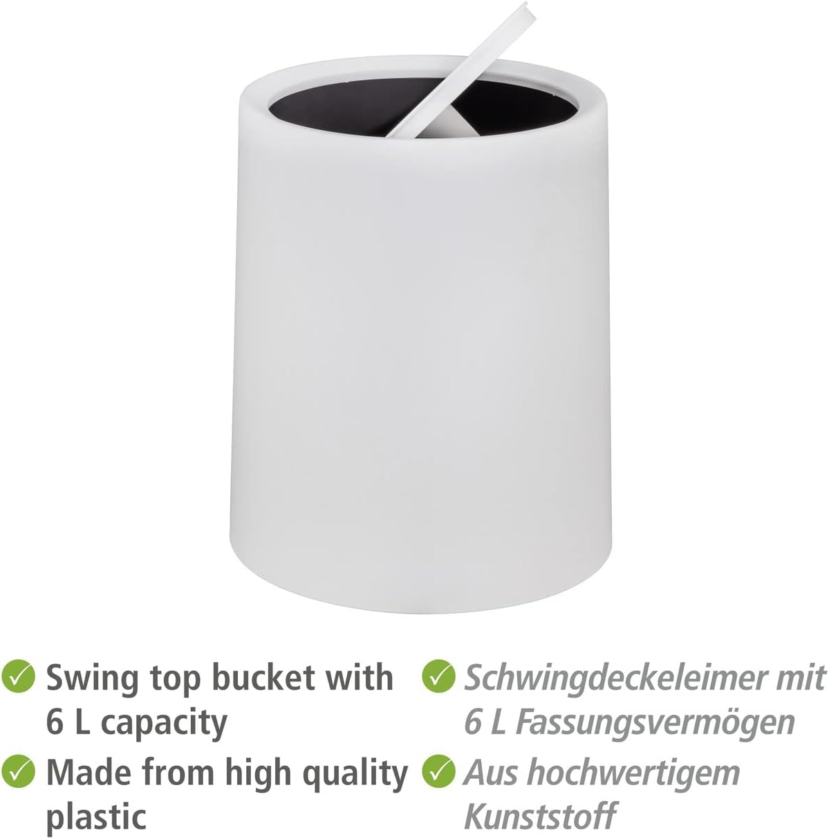 SWING COVER BIN MOD. ATRI, 6 L, WHITE