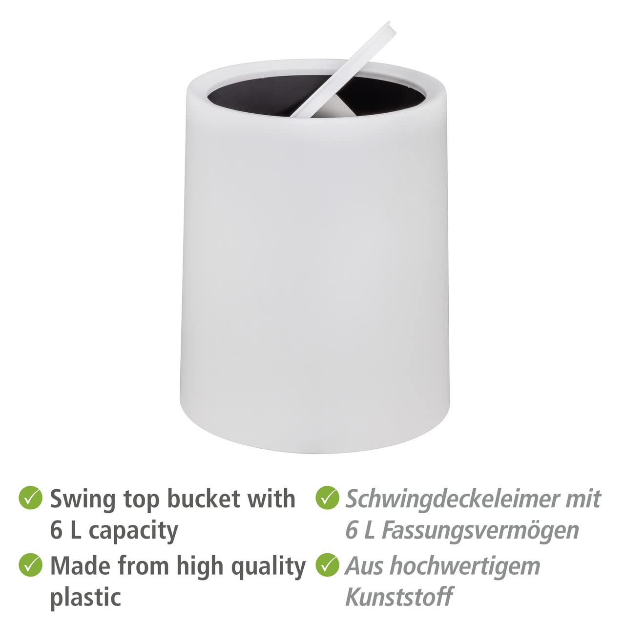 SWING COVER BIN MOD. ATRI, 6 L, GREY