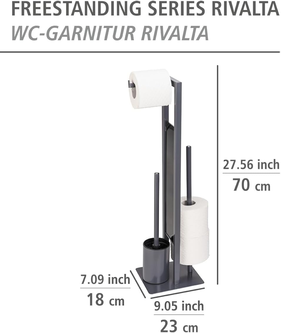 FREESTANDING TOILET BRUSH "RIVALTA" GREY