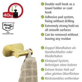 TURBO-LOC WALL HOOK DUO OREA GD MATT