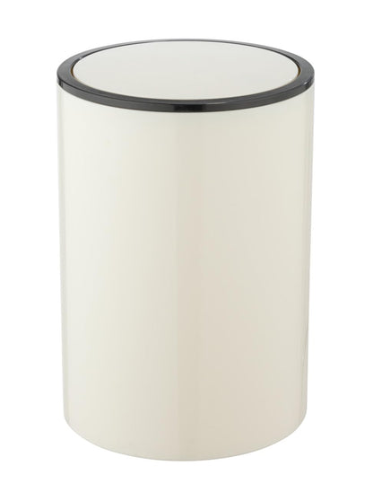 SWING COVER BIN "INCA" 5L CREME/BLACK