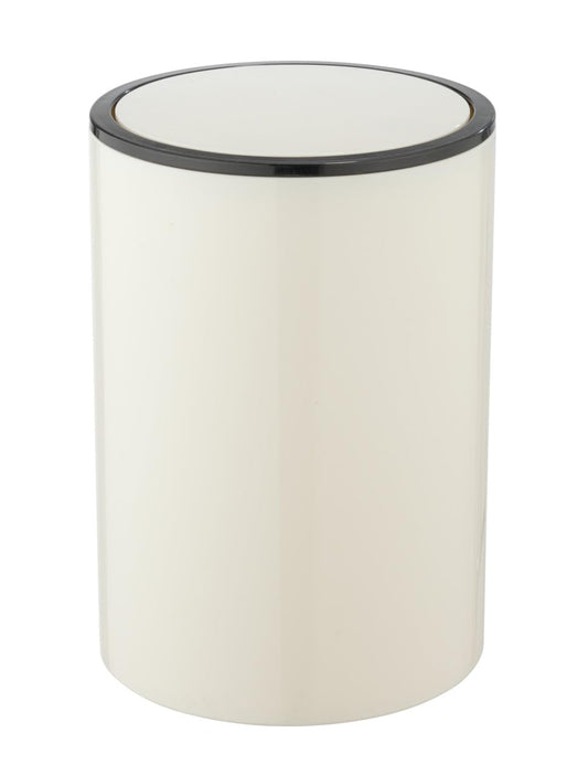SWING COVER BIN "INCA" 5L CREME/BLACK
