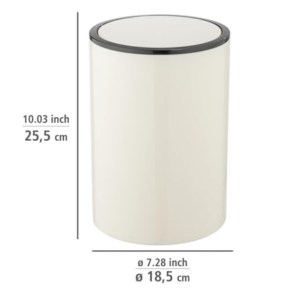 SWING COVER BIN "INCA" 5L CREME/BLACK