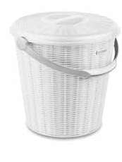 DUSTBIN 10L W/COVER ELEGANCE WH