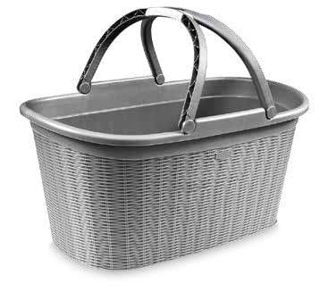 LAUNDRY BASKET"ELEGANCE"35L GY W/HANDLES