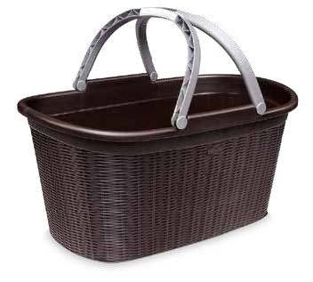LAUNDRY BASKET"ELEGANCE"35L MOKA W/HDLES