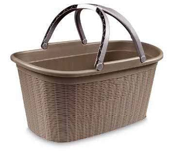 LAUNDRY BASKET"ELEGANCE"35L BEIGE W HAND
