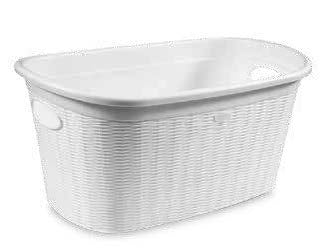 LAUNDRY BASKET "ELEGANCE" 35L WHITE
