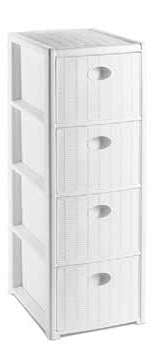 STORAGE "ELEGANCE" SLIM 4DRAWERS WH