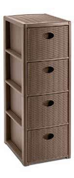 STORAGE "ELEGANCE" SLIM 4DRAWERS TORT