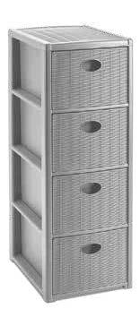 STORAGE "ELEGANCE" SLIM 4DRAWERS GREY