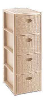 STORAGE "ELEGANCE" SLIM 4DRAWERS CASHMER