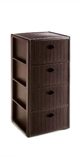 STORAGE UNIT "ELEGANCE" 4 DRAWERS MOKA