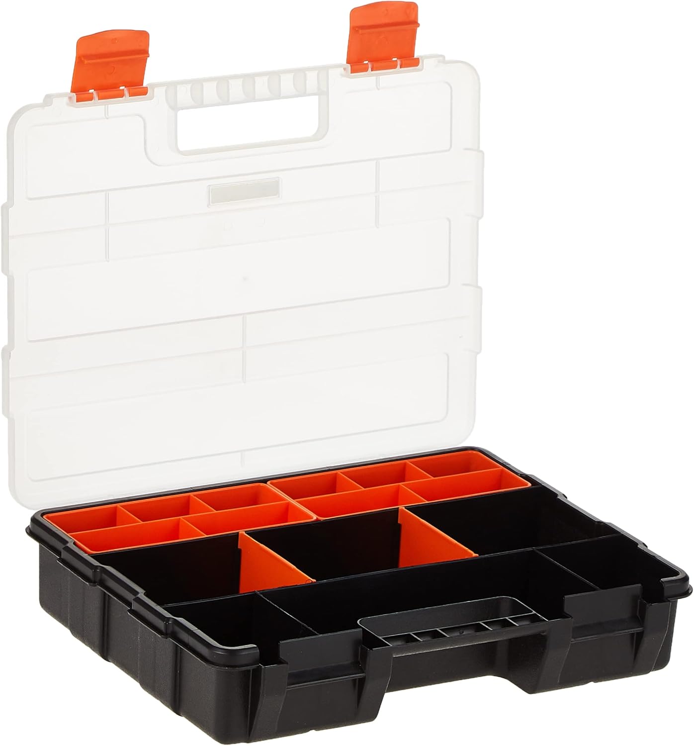 Tactix Hardware & Parts Organizers, 4 Piece Set, Black/Orange