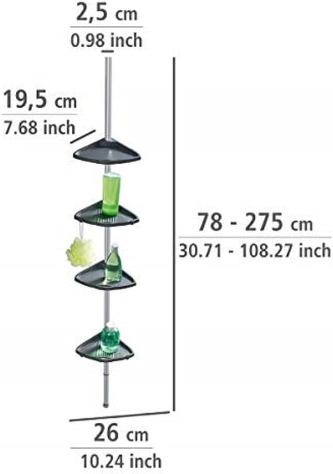 TELESCOPIC SHOWER CORNER"COMPACT"SILVER