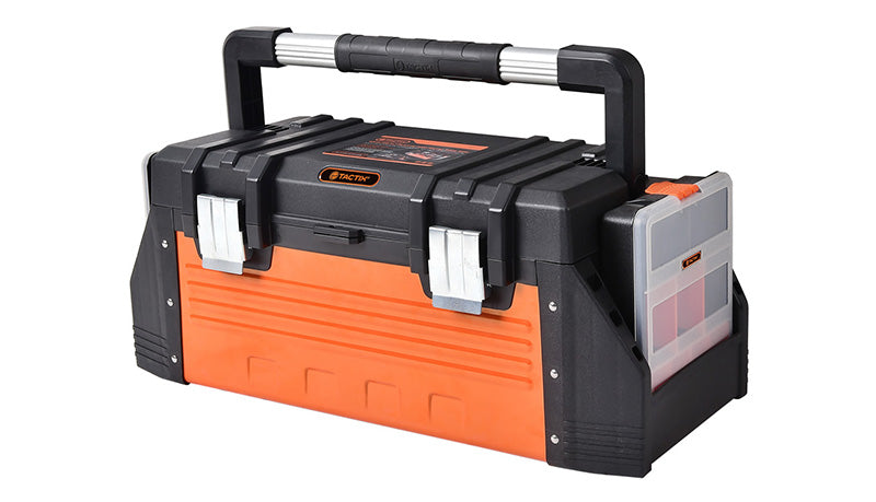 Tactix Plastic And Metal Tool Box With 2 PC Organizers 62 cm