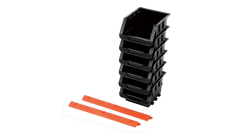 Tactix Storage 6pc Bin Set Black