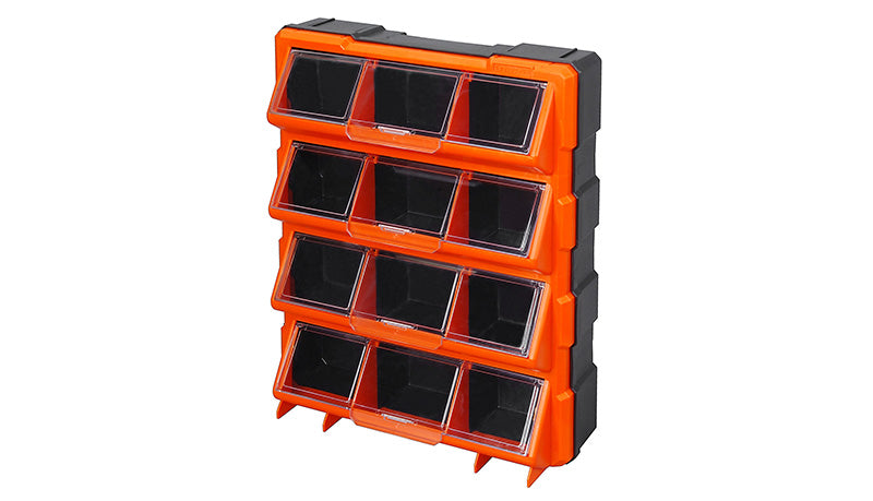 Tactix 12 compartment Storage Bin With Clear Cover