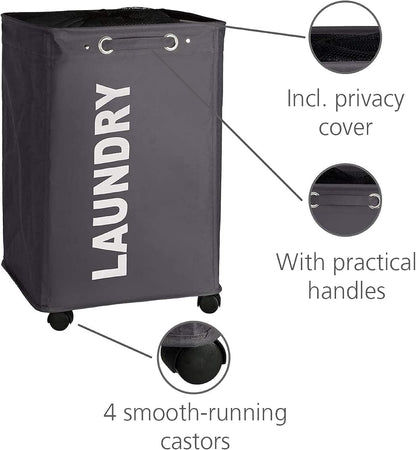 LAUNDRY BIN QUADRO GREY