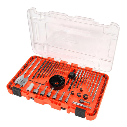 Tactix 90-Piece Multi-Purpose Drill and Bit Set Silver and Black
