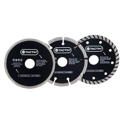 Tactix  Diamond Blades, 3pcs, 115mm