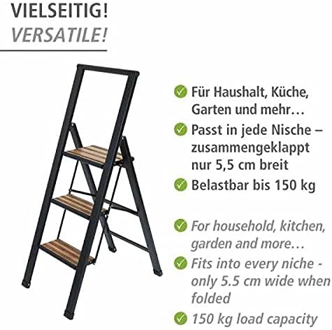ALU-DESIGN STEPLADDER 3 STEPS BLACK