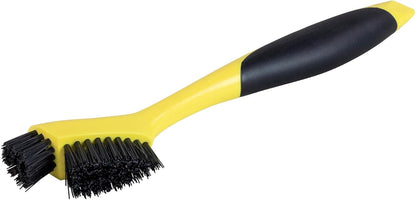 LODGE Corner Groove Cleaning Brush with Two Nylon Brush Heads, Fits Narrow Spaces, to Clean Cast Iron or Ridged Cookware