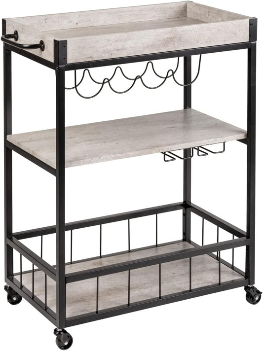 KITCHEN TROLLEY "RUSTICO" CONCRETE/BLACK