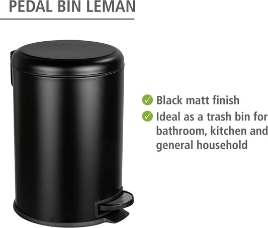PEDAL BIN "LEMAN EASY CLOSE" 20L BLACK