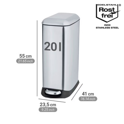 PEDAL BIN DESIGN EASY CLOSE 20L. SS