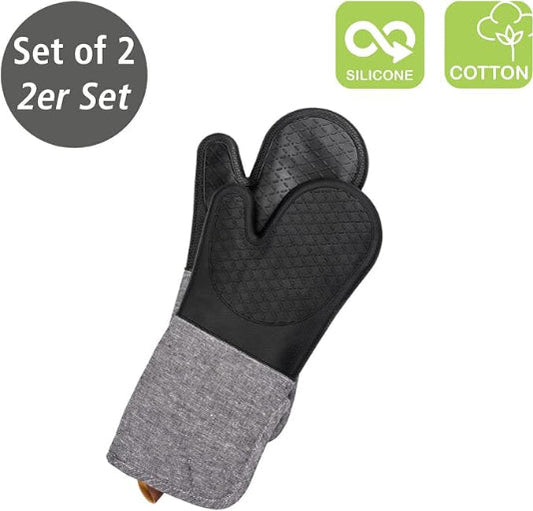 2PCS OVEN GLOVES "ADA" SILICONE BLACK