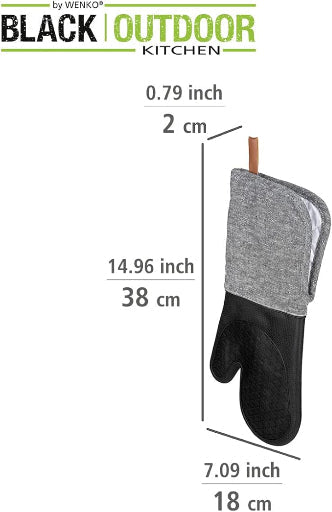 2PCS OVEN GLOVES "ADA" SILICONE BLACK