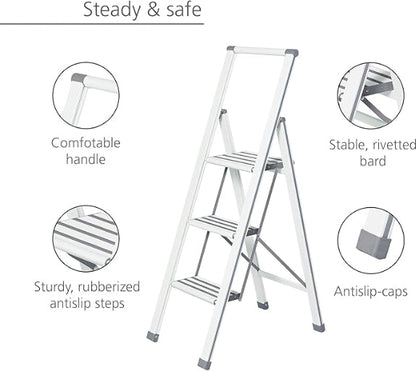 ALU-DESIGN STEPLADDER 3 STEPS WHITE