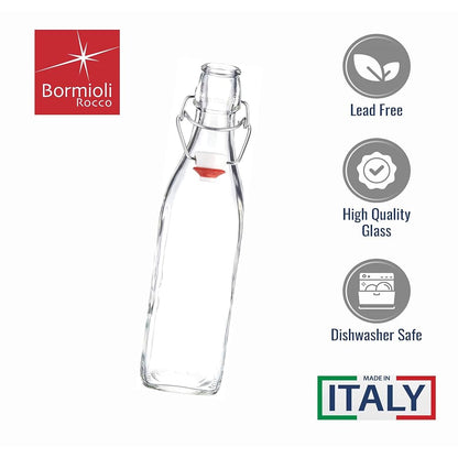 Bormioli Rocco Clear Glass Swing Bottle 1L