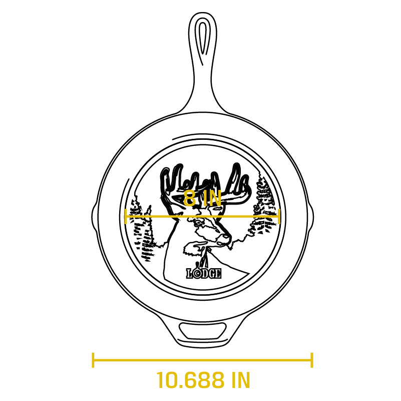 LODGE Wildlife Series 10.25 Inch Cast Iron Deer Skillet L8SKWLDR