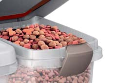 PET FOOD CONT. 25LT TRSP.W/WH LID