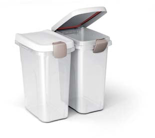 PET FOOD CONT. 25LT TRSP.W/WH LID