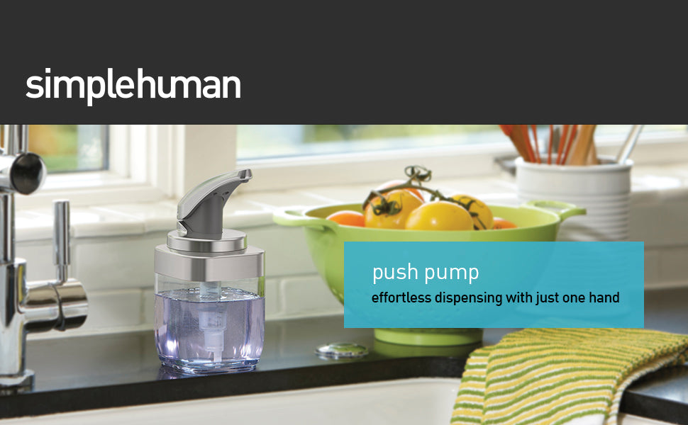 Simplehuman 440Ml / 15 Oz. Square Push Pump Soap Dispenser, Brushed Nickel