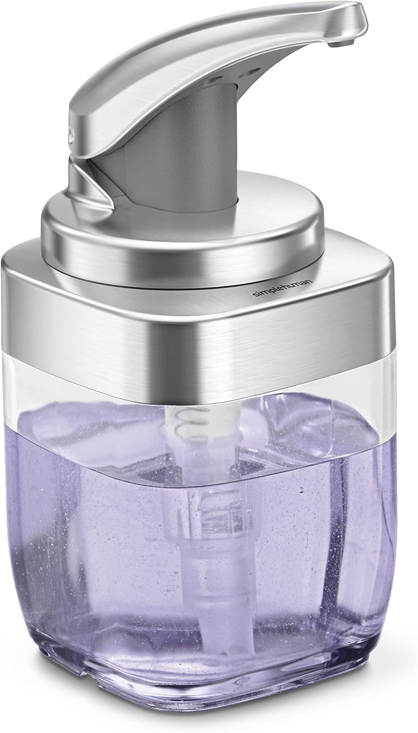 Simplehuman 440Ml / 15 Oz. Square Push Pump Soap Dispenser, Brushed Nickel