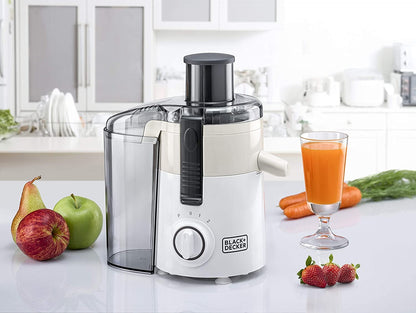 B&D 250W Juicer Extractor with Large Feeding Chute, White/Grey