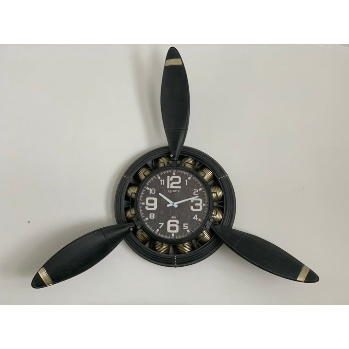 Metal Airplane Propeller Wall Décor clock