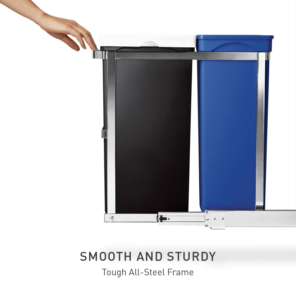 Simplehuman 35 Liter / 9.3 Gallon Dual Compartment Under Counter Kitchen Cabinet