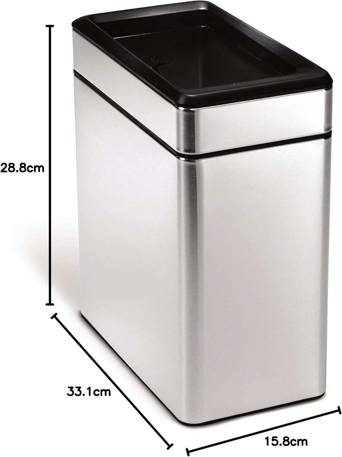 Simplehuman 10L Slim Profile Open Office Business Commercial Bin