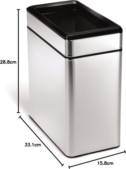 Simplehuman 10L Slim Profile Open Office Business Commercial Bin