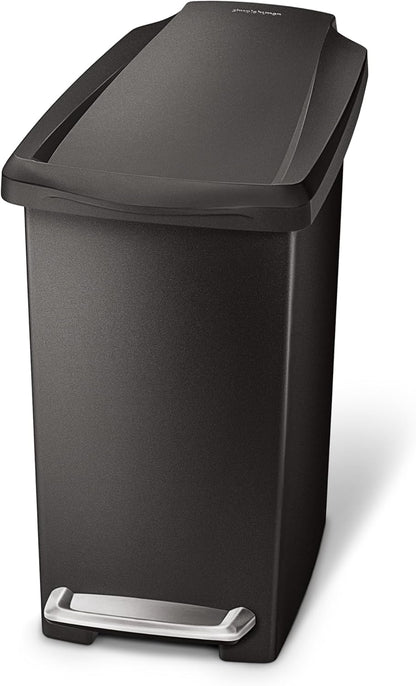 Simplehuman 10L Slim Pedal Bin, Small Bin for Bathroom Bedroom Office