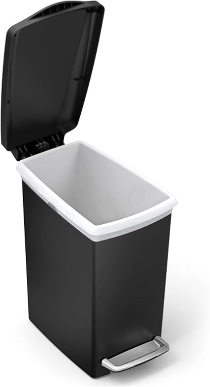 Simplehuman 10L Slim Pedal Bin, Small Bin for Bathroom Bedroom Office