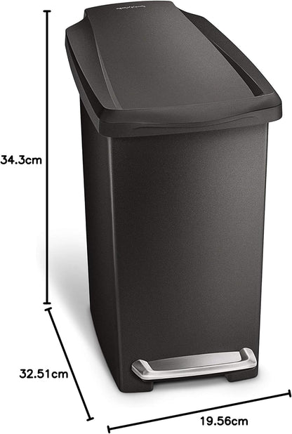 Simplehuman 10L Slim Pedal Bin, Small Bin for Bathroom Bedroom Office