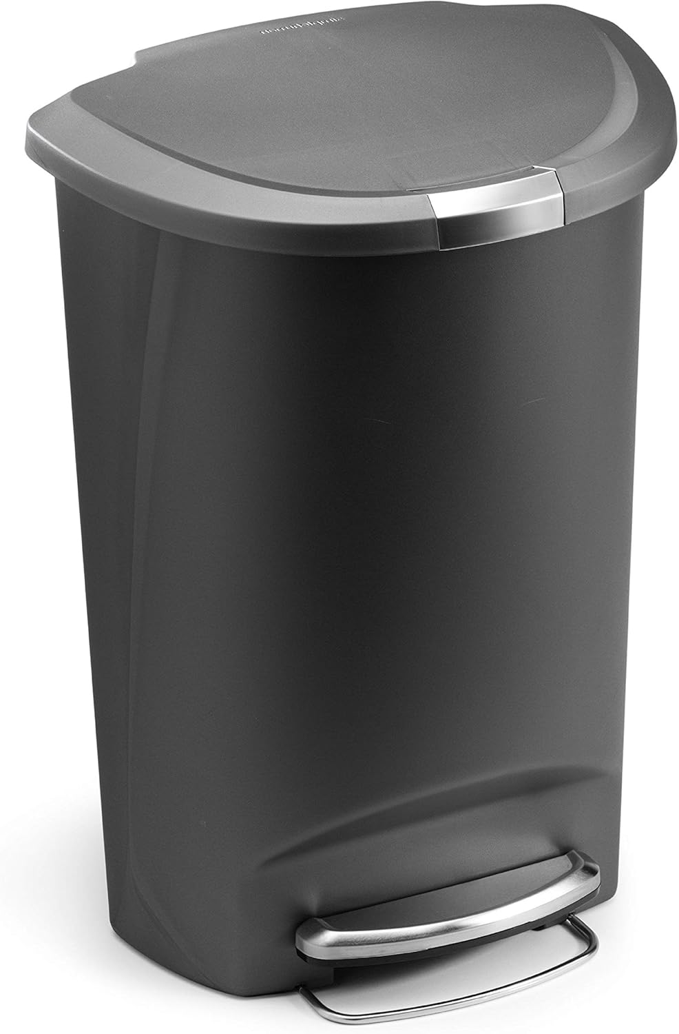 Simplehuman 50 Liter / 13 Gallon Semi-round Kitchen Step Trash Can With Secure Slide Lock Grey