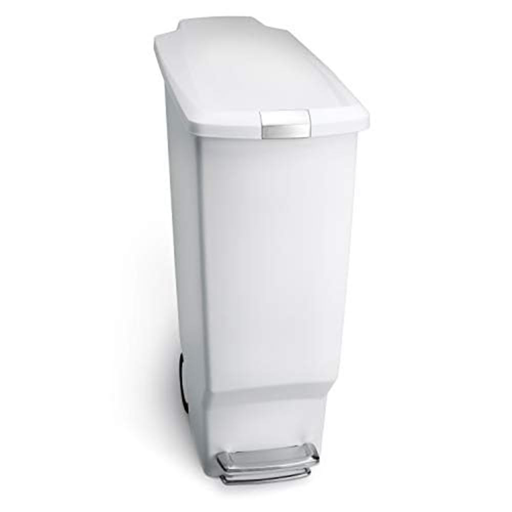 Simplehuman 40 Liter / 10.6 Gallon Slim Kitchen Step Trash Can With Secure Slide Lock